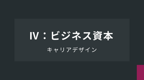 キャリアデザイン：Ⅳ：ビジネス資本