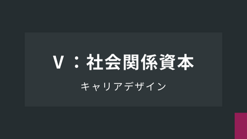キャリアデザイン：Ⅴ：社会関係資本