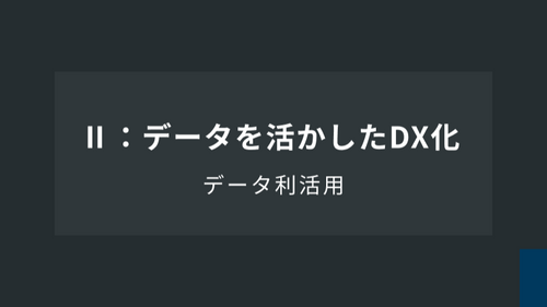 データ利活用Ⅱ：データを活かしたDX化