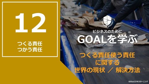 【ビシネスのためにGOALを学ぶ：12】つくる責任 つかう責任