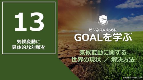 【ビシネスのためにGOALを学ぶ：13】気候変動に具体的な対策を