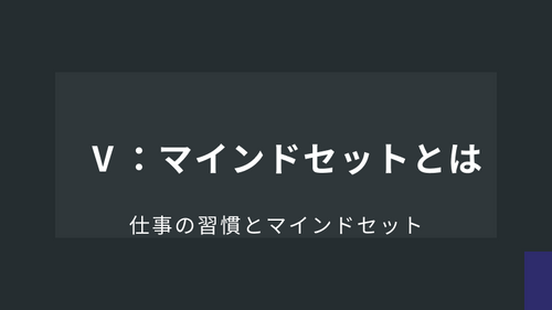 Ⅴ：マインドセットとは